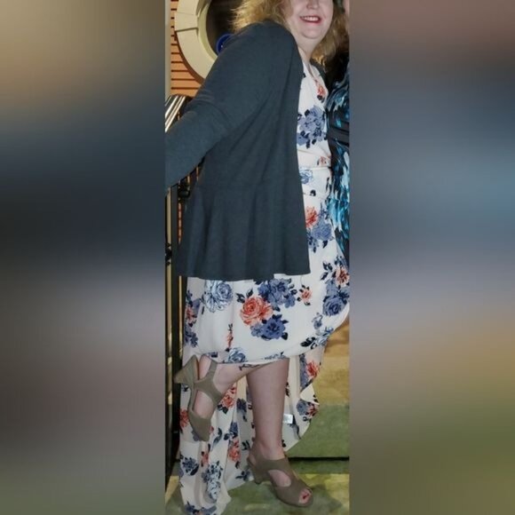 Candies Maxi Jumper Romper Dress Floral Shorts Pink Woman's Size Extra LARGE - Picture 11 of 15